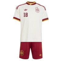 Španielsko Martin Zubimendi #18 Vonkajší Detský futbalový dres MS 2026 Krátky Rukáv (+ trenírky)